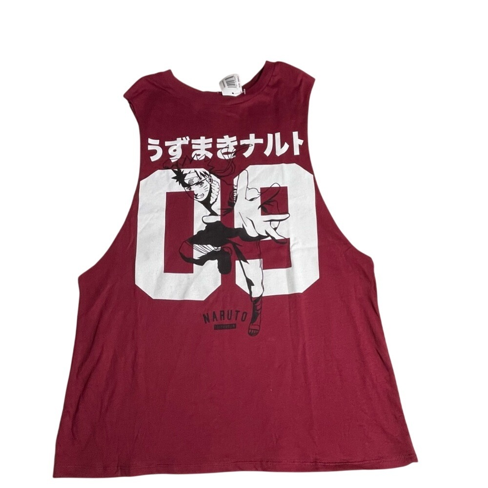Naruto Shippuden Shippuden Collection Maroon Graphic Muscle Tank Top Mens SM